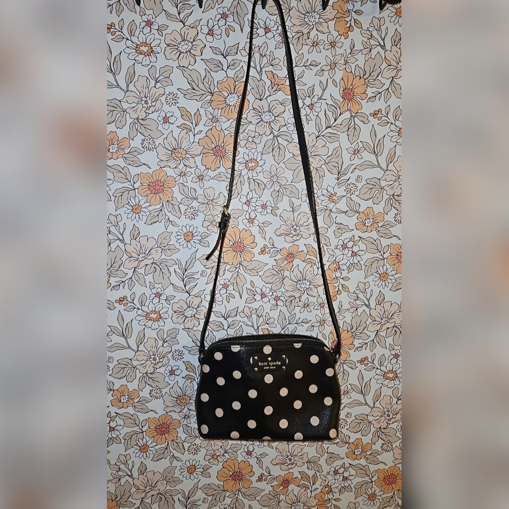 Kate Spade Black Polka Dot Crossbody Bag